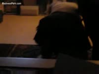 Drunk sportswoman is having intercourse with her pet